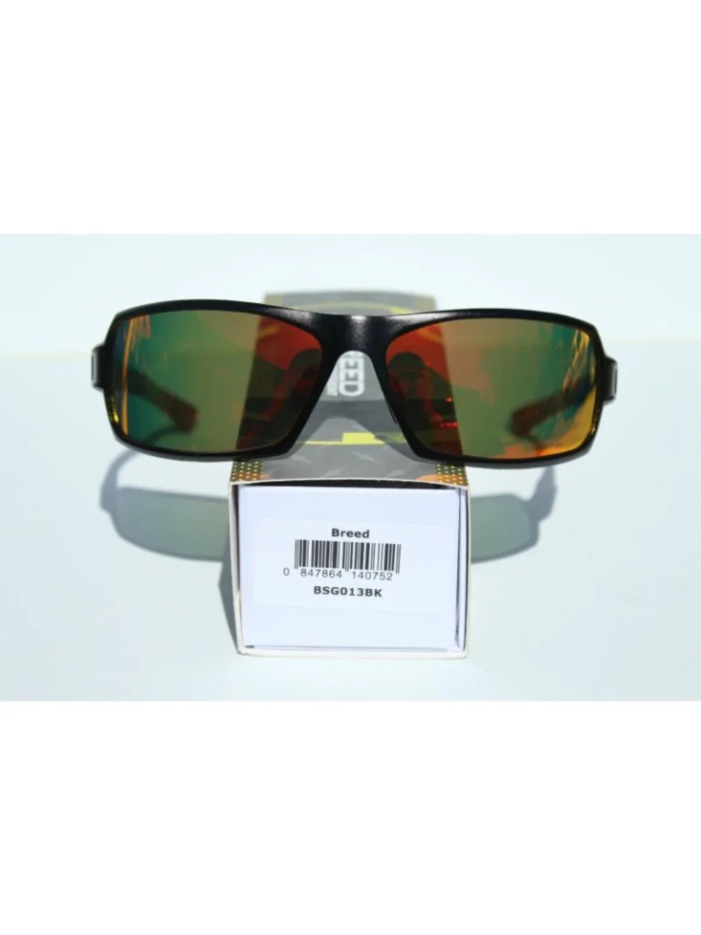 BREED Cosmos POLARIZED Sunglasses Black/Orange Red Mirror NEW $195 BSG013BK